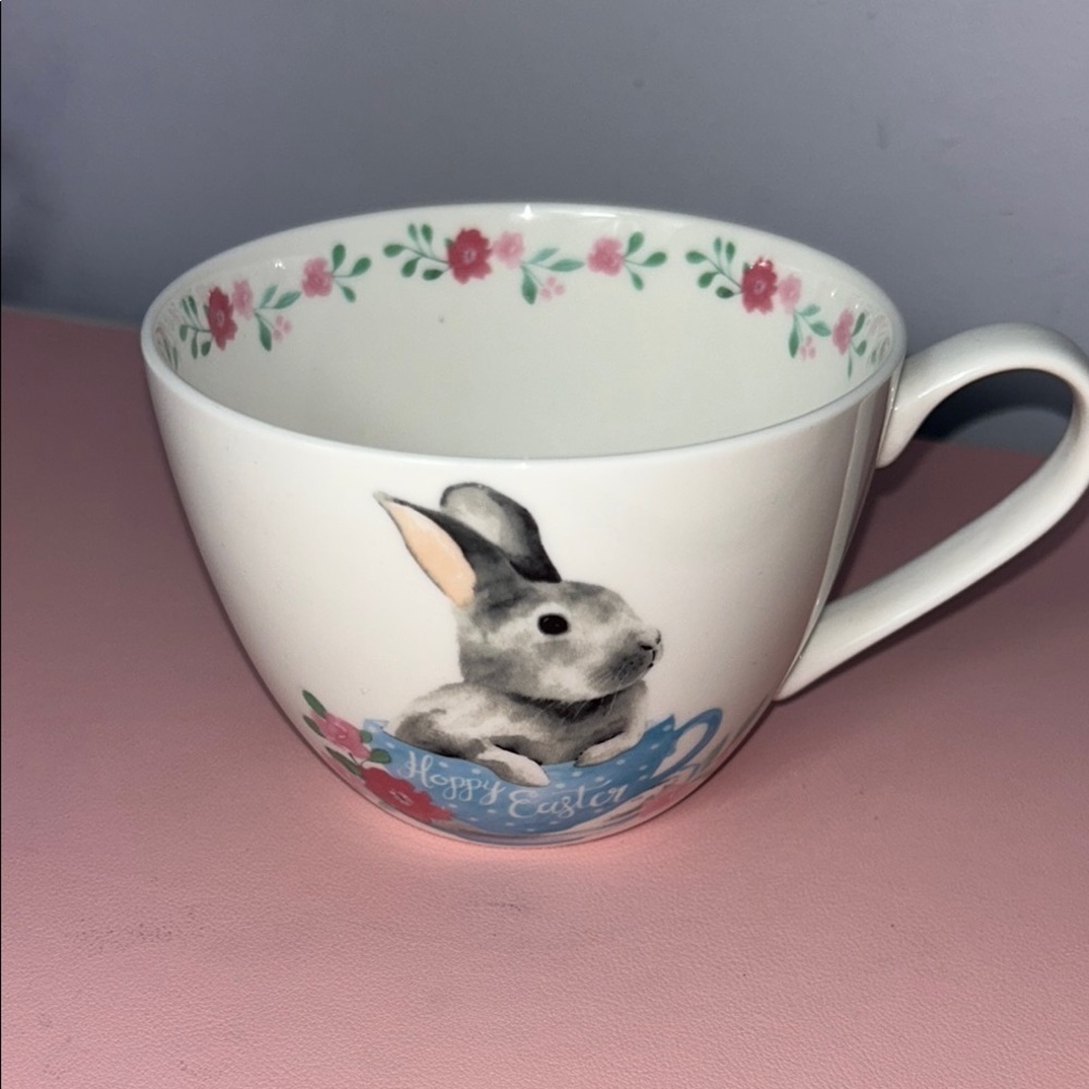 Portobello Bone China Floral Bunny Easter Mug - Picture 2 of 7